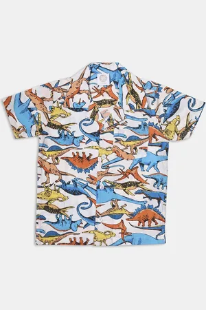 YK Boys Animal Printed Short Sleeves Pure Cotton Shirt With Shorts