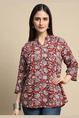 BAPS Floral Printed Pure Cotton Kurti