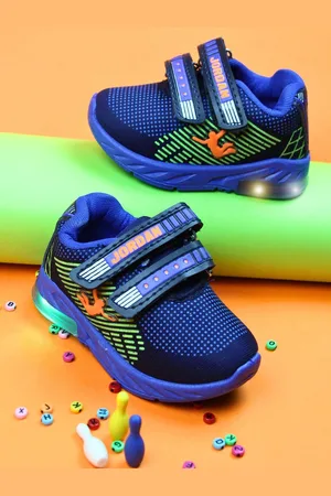 BAESD Kids Printed Round Toe Lightweight LED Mesh Sneakers