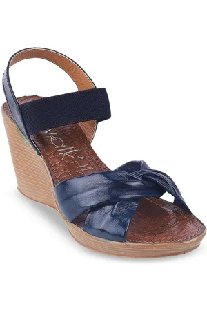 Catwalk Leather Ankle Loop Open Toe Wedge Sandals