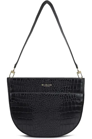 Da Milano Animal Textured Leather Half Moon Shoulder Bag