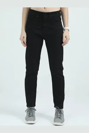Mast & Harbour Women Comfort Straight Fit Mid-Rise Stretchable Jeans