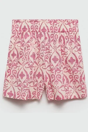 MANGO Girls Pure Cotton Abstract Printed Regular Fit Shorts