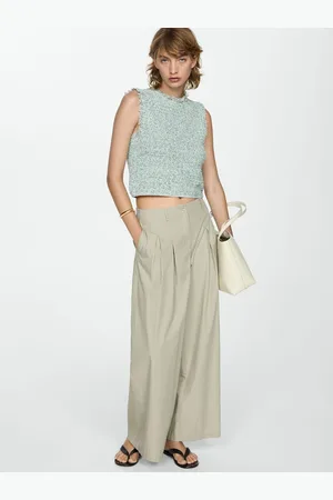 MANGO Tweed Top with Frayed Detail