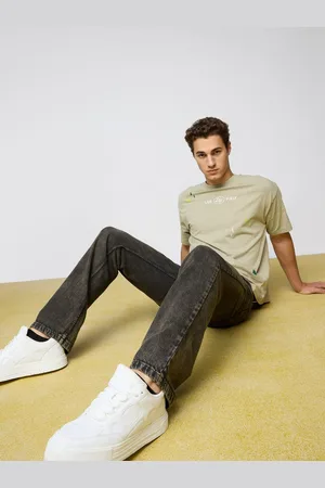 FREAKINS Men Straight Fit High-Rise Heavy Fade Jeans
