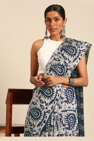 Taavi Batik Handloom Block Print Saree