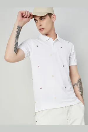Lifestyle Men Conversational Printed Polo Collar Cotton Tshirt