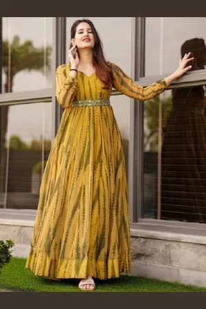APNISHA Printed Maxi Length Anarkali Ethnic Dresses