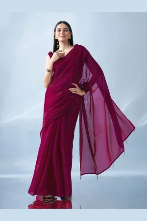 Tikhi Imli Solid Organza Saree
