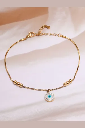 Rubans 18K Gold-Plated Stainless Steel Tarnish-Free Waterproof Demi-Fine Evil Eye Bracelet