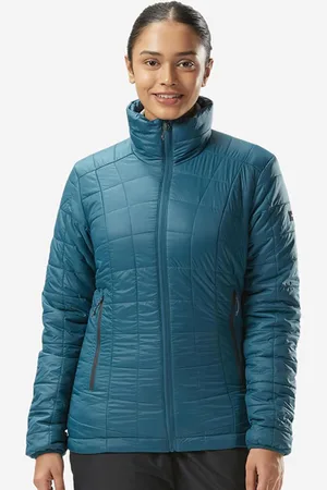 DECATHLON Women Solid Blue Upto -5 Degrees Non-Hooded Synthetic Puffer Jacket