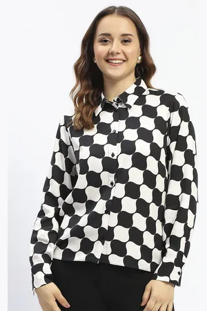 MADAME Women Spread Collar Abstract Printed Casual Shirt