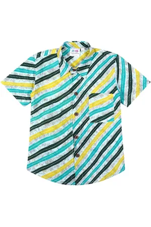 Superminis Boys Modern Spread Collar Vertical Striped Cotton Casual Shirt