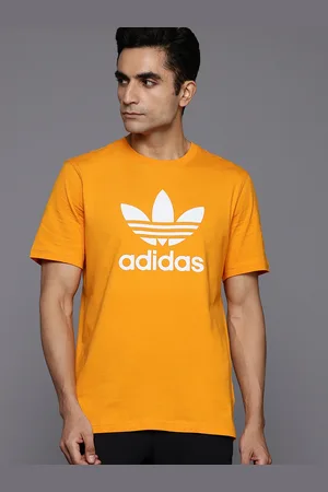 adidas Brand Logo Printed Drop-Shoulder Sleeves Adicolor Trefoil T-shirt