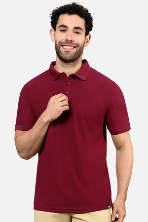 Beyoung Men Solid Polo Collar Cotton T-shirt