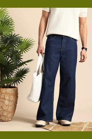 Mast & Harbour Men Smart Loose Pure Cotton Bootcut Jeans