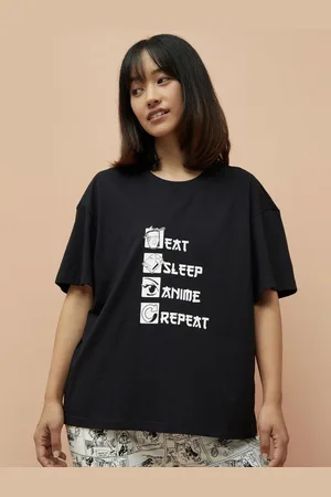 Lifestyle Women Typography Printed Round Neck Cotton Oversized T-Shirt