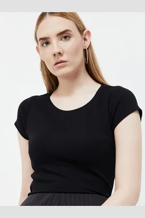 Lifestyle Women Solid Round Neck Cotton Top