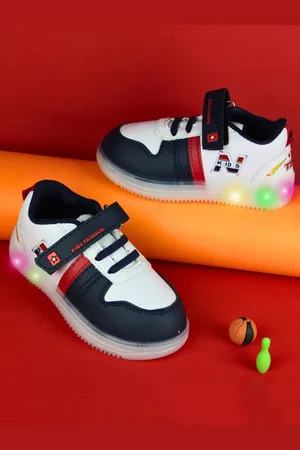 BAESD Kids Colourblocked Round Toe Lightweight LED Sneakers