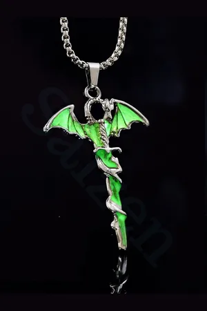 Saizen Men Silver-Plated Glow In The Dark Contemporary Pendants with Chains