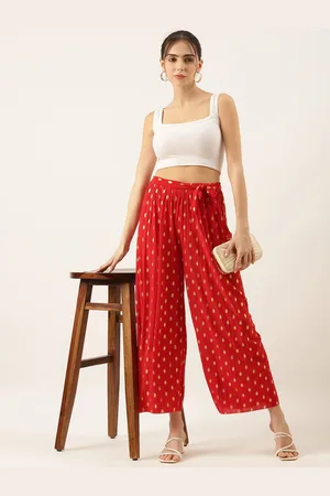 SHOWOFF Women Printed Relaxed Straight Fit Trousers
