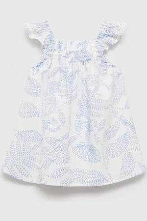 MANGO Girls Pure Cotton Abstract Printed A-Line Dress