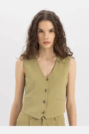 DeFacto Women Woven Crop Waistcoat