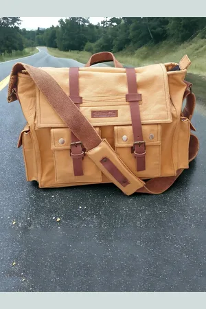 The House of Tara Unisex Beige & Brown Messenger Bag