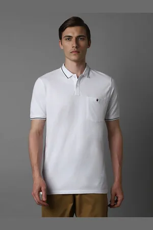 Louis Philippe Men Polo Collar Pockets Slim Fit T-shirt