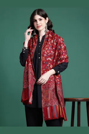 Sangria Women Floral Woven Design Shawl