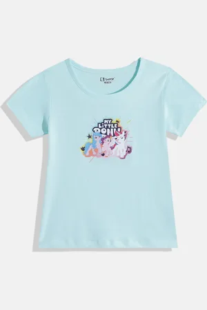 Eteenz Girls Graphic Printed Pure Cotton T-shirt