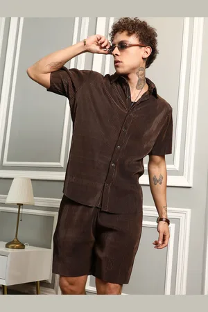 Campus Textured Short Sleeves Shirt & Shorts