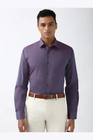 Peter England Men Spread Collar Solid Slim Fit Formal Shirt