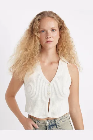 DeFacto Women Striped Crop Cardigan
