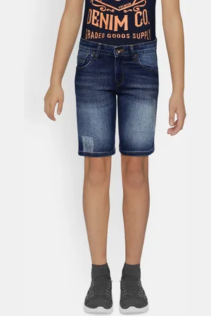 Pepe Jeans Boys Blue Solid Regular Fit Denim Shorts