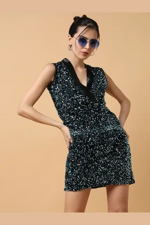 SHOWOFF Embellished Velvet Sheath Dress