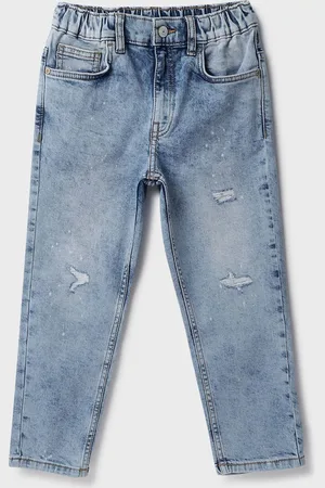 Benetton Boys Mildly Distressed Heavy Fade Jeans