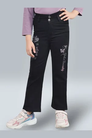 BAESD Girls Straight Fit Mildly Distressed Jeans