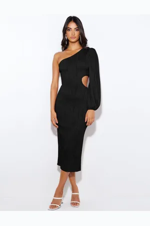 HERE&NOW Off-Shoulder Sheath Midi Dress
