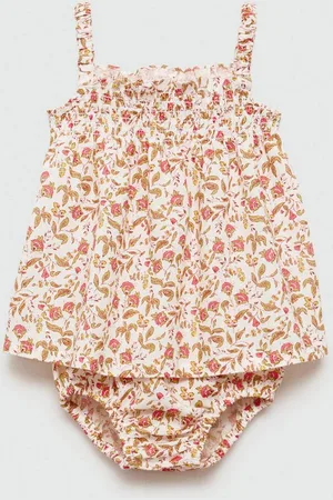 MANGO Infant Girls Pure Cotton Floral Print A-Line Dress
