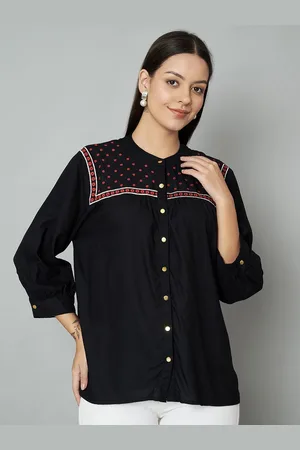 all about you Embroidered Shirt Style Top