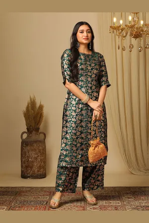 Globus Women Floral Regular Kurta with Trousers