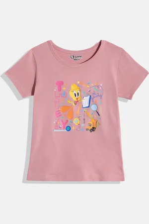 Eteenz Girls Tweety Graphic Printed Premium Cotton T-shirt