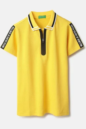 Benetton Boys Solid Polo Collar Pure Cotton T-shirt