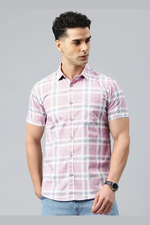 Majestic Men Classic Slim Fit Checked Pure Cotton Casual Shirt