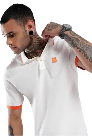 WROGN Men Solid Polo Collar Cotton Slim Fit T-Shirt
