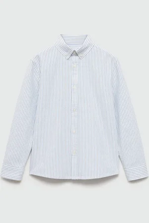 MANGO Boys Pure Cotton Striped Casual Shirt