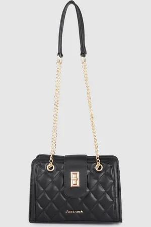 Fastrack PU Structured Quilted Sling bag with Semi Chain Strap and Special Metal Lock