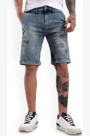 WROGN Men Washed Slim Fit Denim Shorts