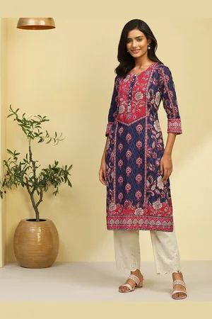 Biba Floral Printed Straight Kurta